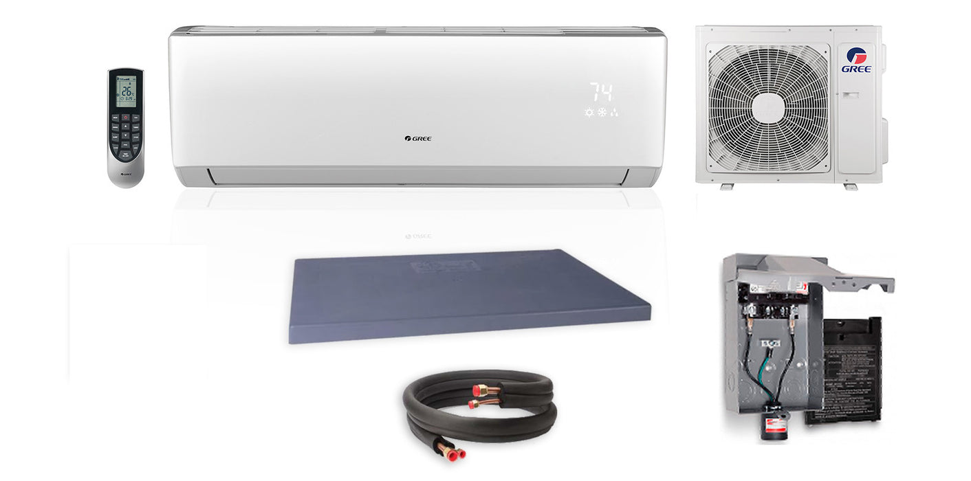Gree 12,000 BTU 22 SEER VIREO+ Wall Mount Ductless Mini Split Air Conditioner Heat Pump 115V with disconnect