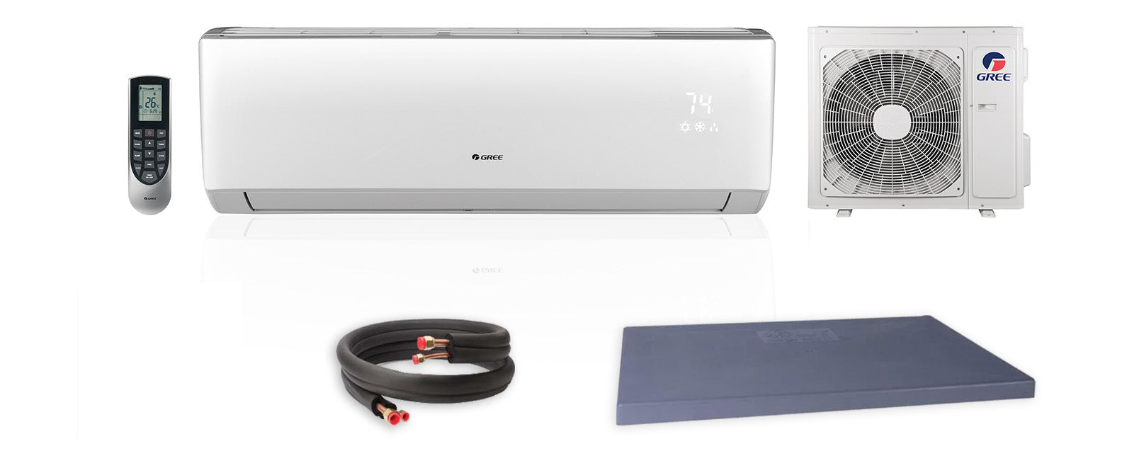 Gree 12,000 BTU 22 SEER VIREO+ Wall Mount Ductless Mini Split Air Conditioner Heat Pump 115V