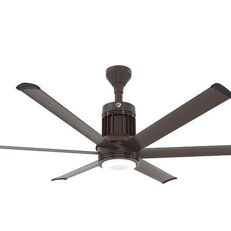 An image of a large, bronze, 6-blade ceiling fan.
